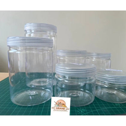 Toples PET 300 ml / 300ml tutup ulir plastik mika bahan tebal