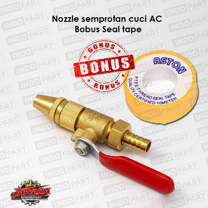 Nozzle Cuci AC Lurus + Spuyer Jet Cleaner 1 Set Bonus Seal Tape | Kepala Semprotan Air Tekanan Tingg