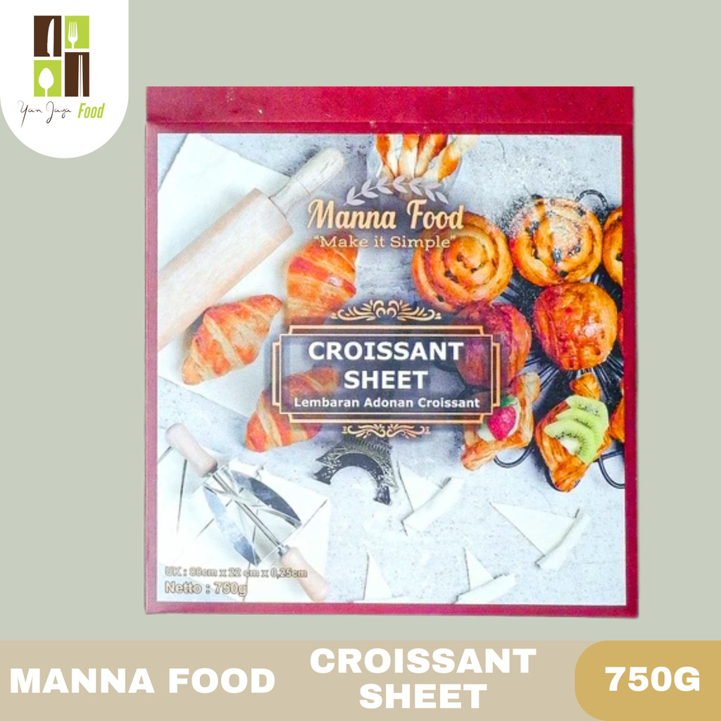 Manna Food Croissant Sheet 750g / Lembaran Adonan Croissant /  Laminated Dough untuk Croissant / Sia