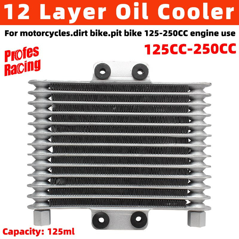 12 Row Radiator Pendingin Oli Sepeda Motor 125ml Radiator Pendingin Universal Aluminium untuk Sepeda