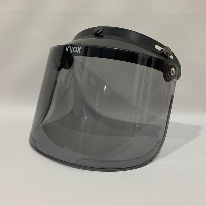 Kaca Bogo Datar Clear Smoke Pelangi Silver (untuk Helm Bogo) - Datar Smoke
