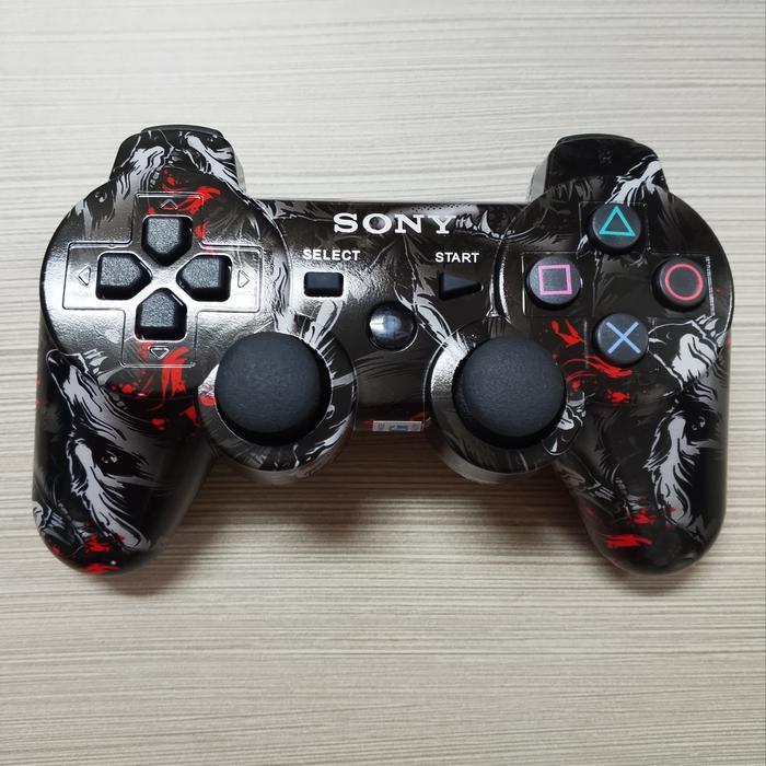 STIK PS3 WIRELESS OP CORAK STIK PS3 WIRELESS ORIGINAL PABRIK MOTIF - PS3 WOLF, STIK AJA