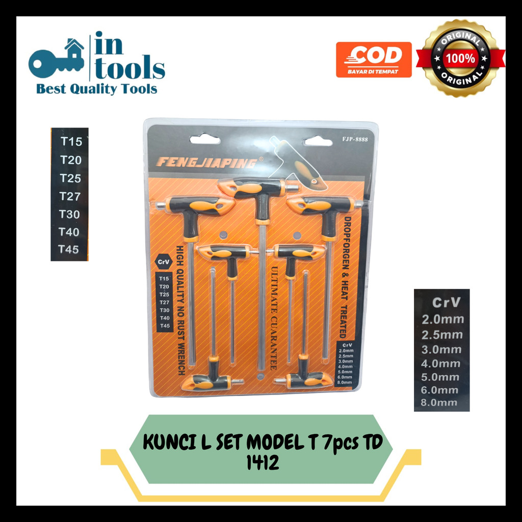 TD 1412 Kunci L Set Model T 7 Ukuran
