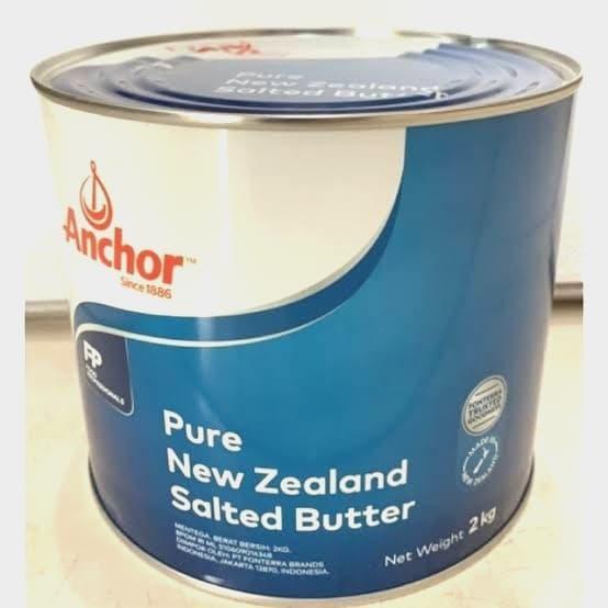 ANCHOR Pure New Zealand Salted Butter 2kg Mentega Fonterra Wangi Enak
