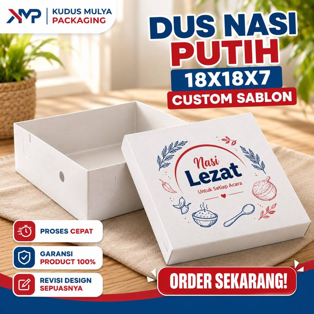 DUS NASI  PUTIH 18x18x7 FULL COLOR