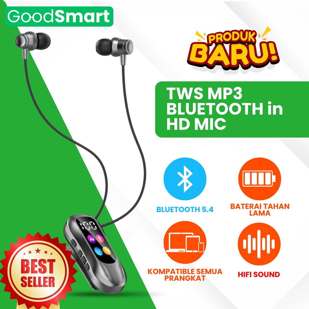 (2026 new)Goodsmart Headset Bluetooth Clip On COE06 Fungsi Karaoke Ear Monitor Reverb Koreksi Suara 