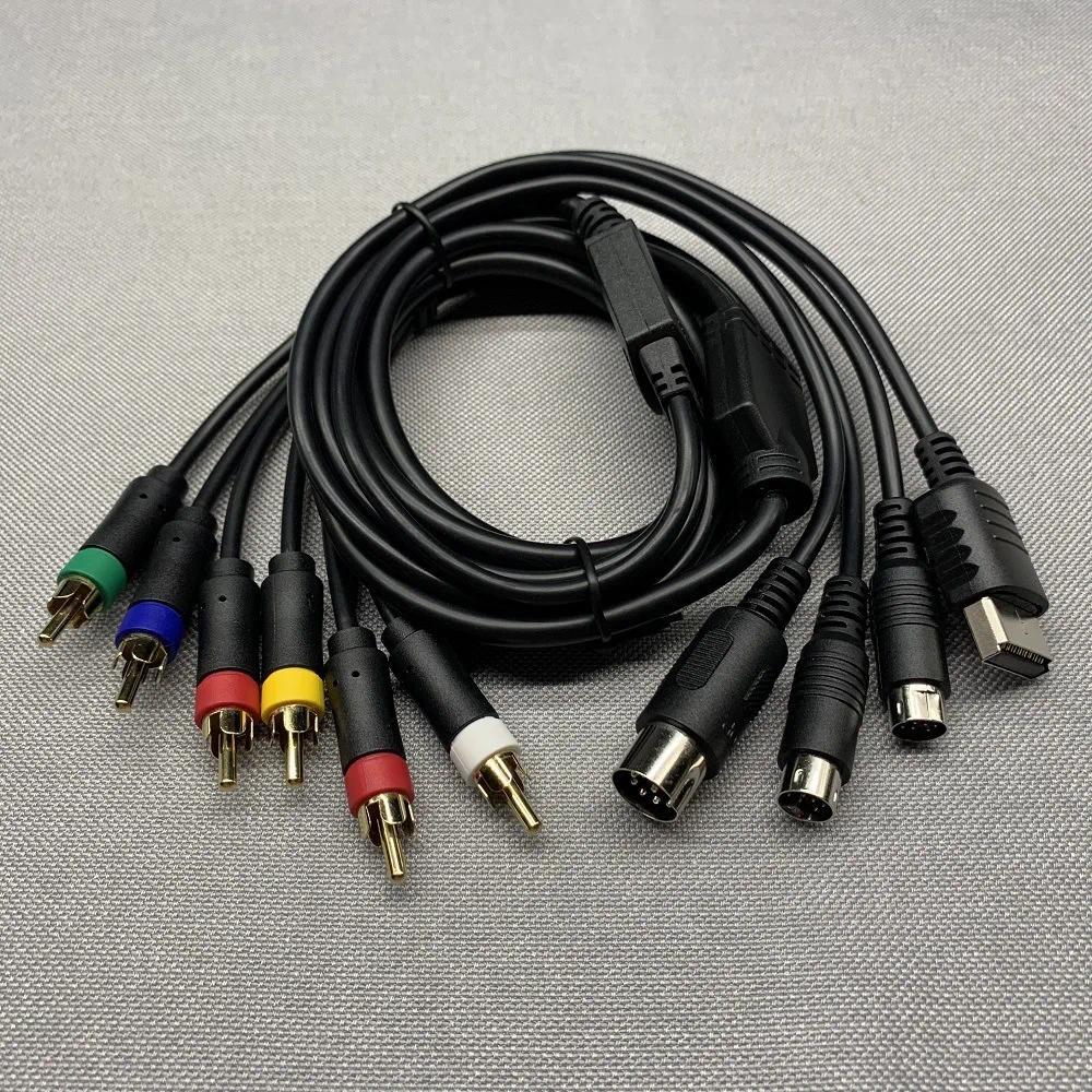 4 In1 RGBSRGB Cable Cord Replacement Color Monitor Component Cable for Sega MD1 MD2 for SS DC Dreamc
