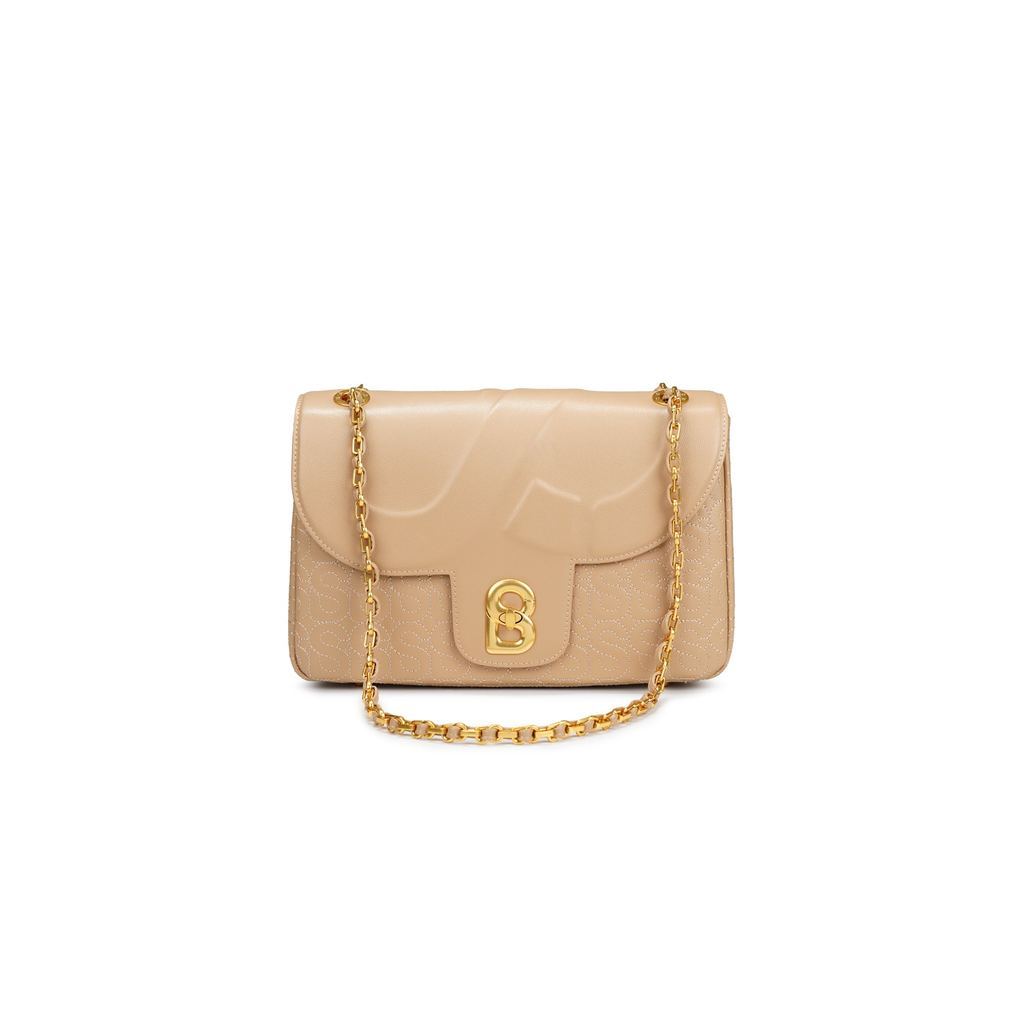 Buttonscarves Aluna Leather Flap Bag Large - Coffee