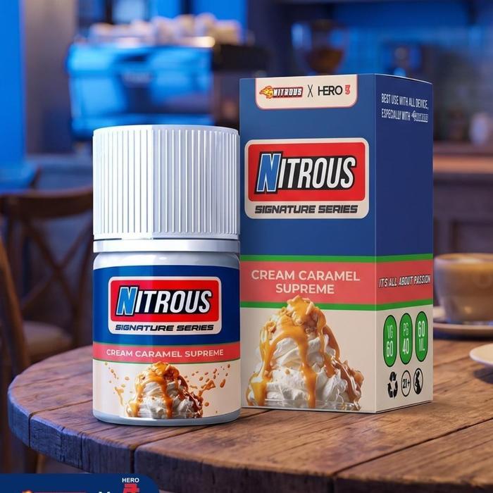 Nitrous Cream Caramel Supreme Signature Series 60mL by Nitrous x Hero57 - Liquid Nitrous