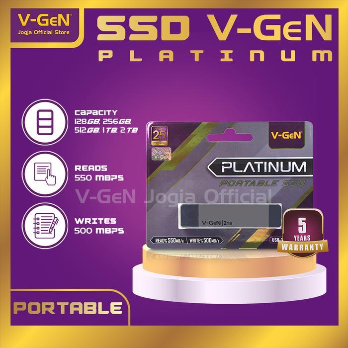 SSD Portable V-GeN Platinum SSD External 128GB, 256GB, 512GB, 1TB, 2TB Laptop Pc - SSD 128GB