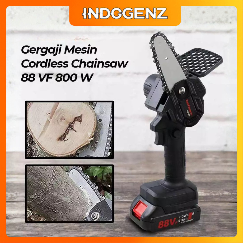 Gergaji Mesin Pemotong Kayu Mini Senso Elektrik Cordless Chainsaw