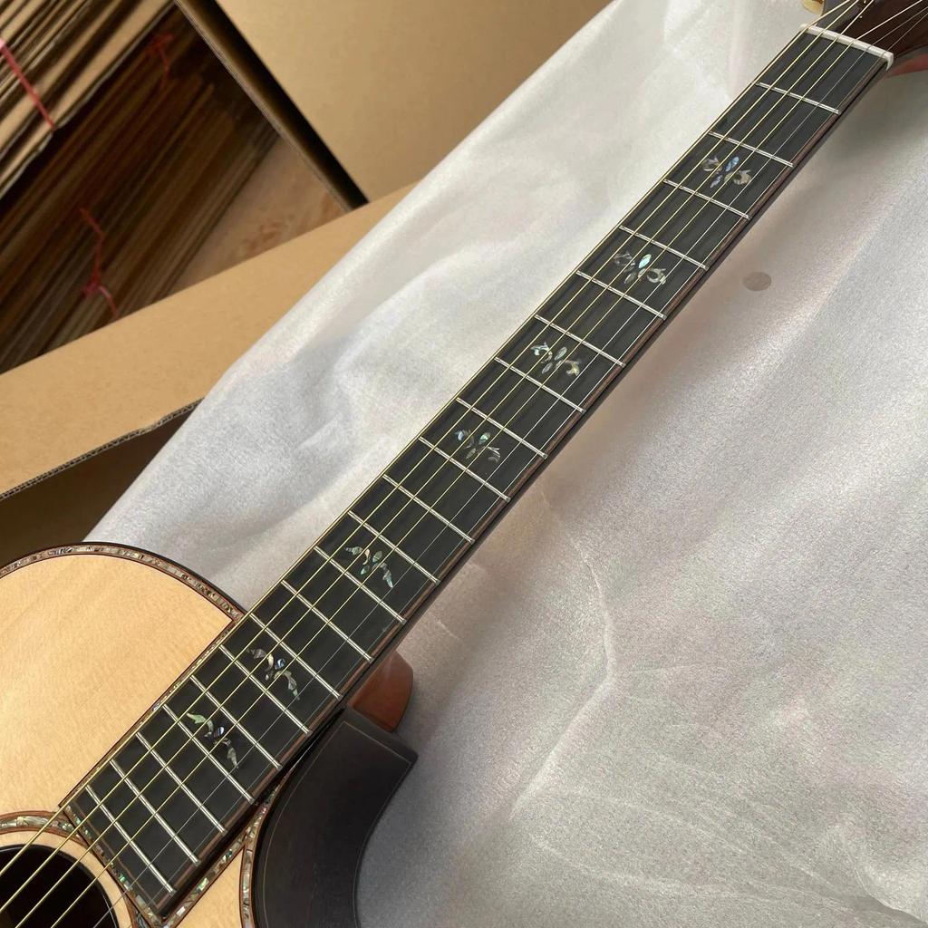 2026 new New 41# Acoustic Guitar Solid Wood Abalone Inlay/Binding
