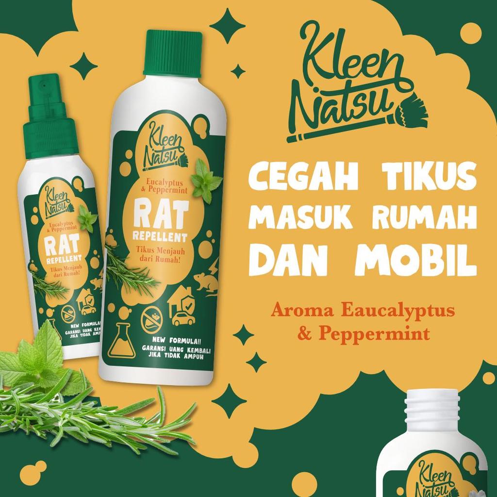 SPRAY ANTI TIKUS SEMPROT KLEENNATSU (GRATIS 100ML) Rat Repellent Cairan Racun Obat Pembasmi Hama Anti Beurit Pengusir Curut Mencit Celurut di Kap Mesin Mobil Kabel Rumah Kamar Dapur Gudang Semprotan Disinfectant Alami Parfum not Wiselie Racoon Seroxil