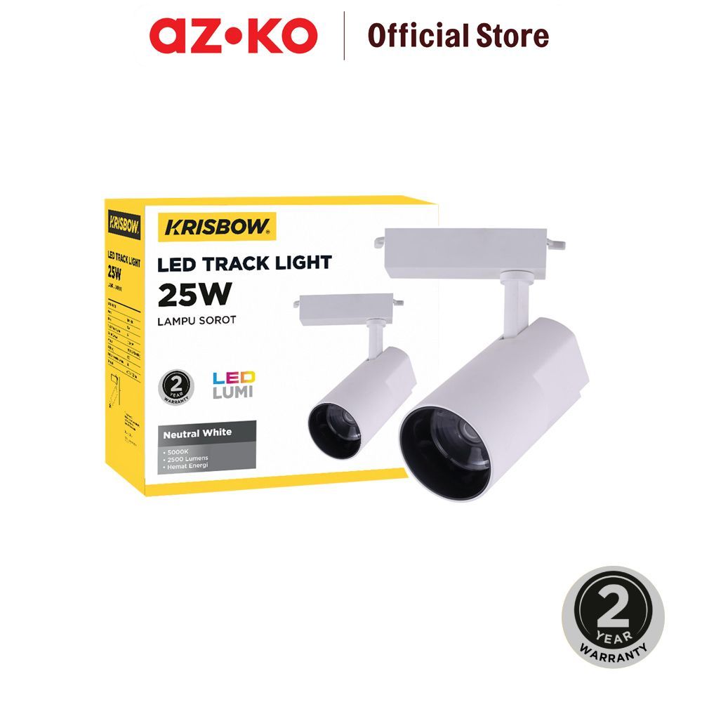 AZKO Krisbow Lampu Sorot LED Lampu Rel Track Lighting Spot Lamp Rel Rail Light Spotlight