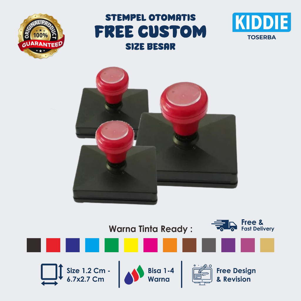Stempel Jumbo, Stempel Flash, Stempel Otomatis Custom Satu Hari Jadi Ukuran Besar - Free Design
