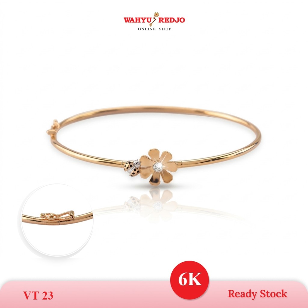 WAHYU REDJO - GELANG EMAS 6K  MODEL OVAL BUNGA TIMELESS & DAILYWEAR (NON PMR)