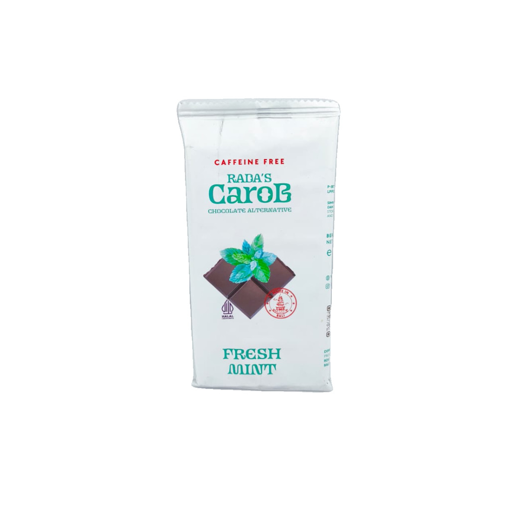 Rada's Carob Chocolate Alternative Fresh Mint 50Gr Radas Carob Caffeine Free