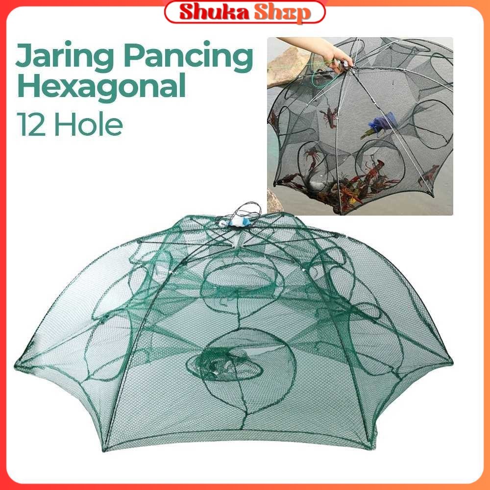 Jaring Pancing Ikan Hexagonal 12 Hole Fishing Net Trap Cage - H14572
