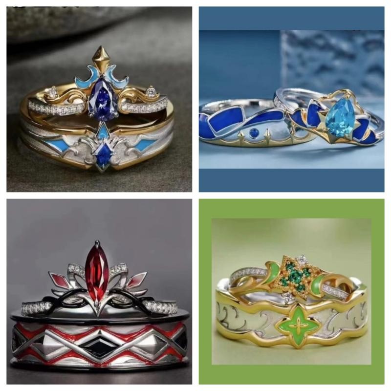 Genshin Impact Furina Neuvillette Nahida Adjustable Finger Decoration Couple Ring Children's Accesso