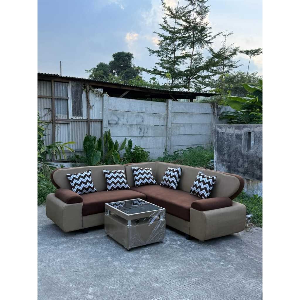 sofa sudut type L3 bahan kain
