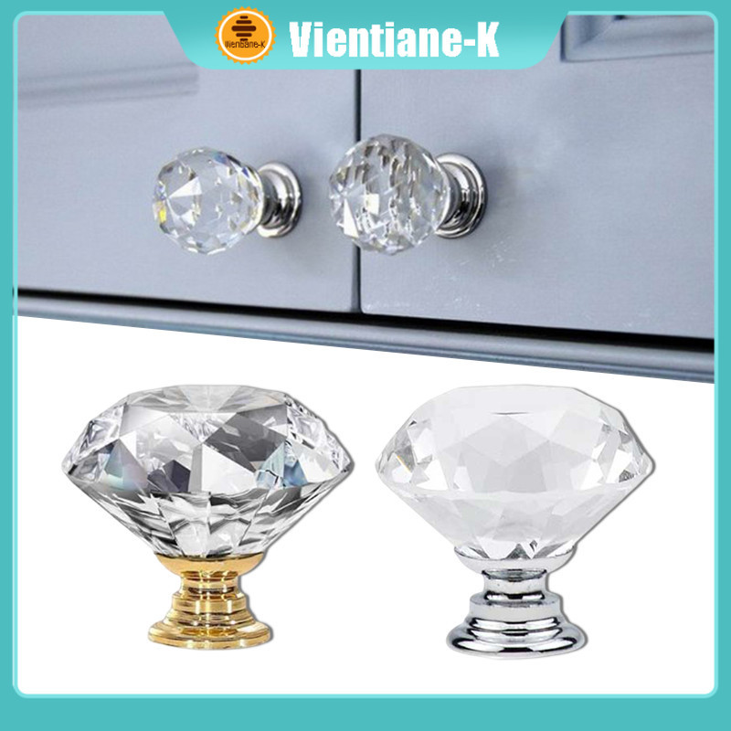 Crystal Glass Knob / Vintage Handle Knob / Tarikan Knop Laci Kristal