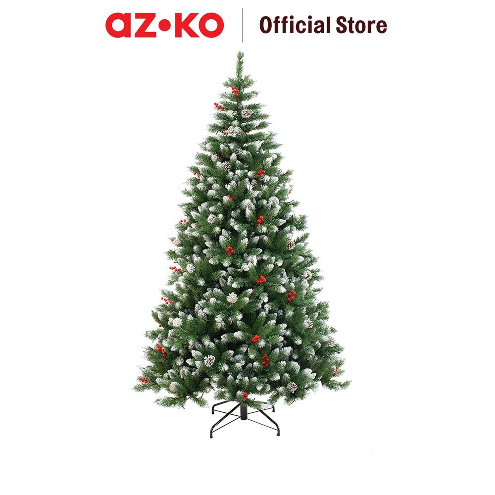 AZKO Noelle 210 cm Pohon Natal Christmas Cone Red Berry - Hijau Tua Hiasan Natal Pernak Pernik Natal
