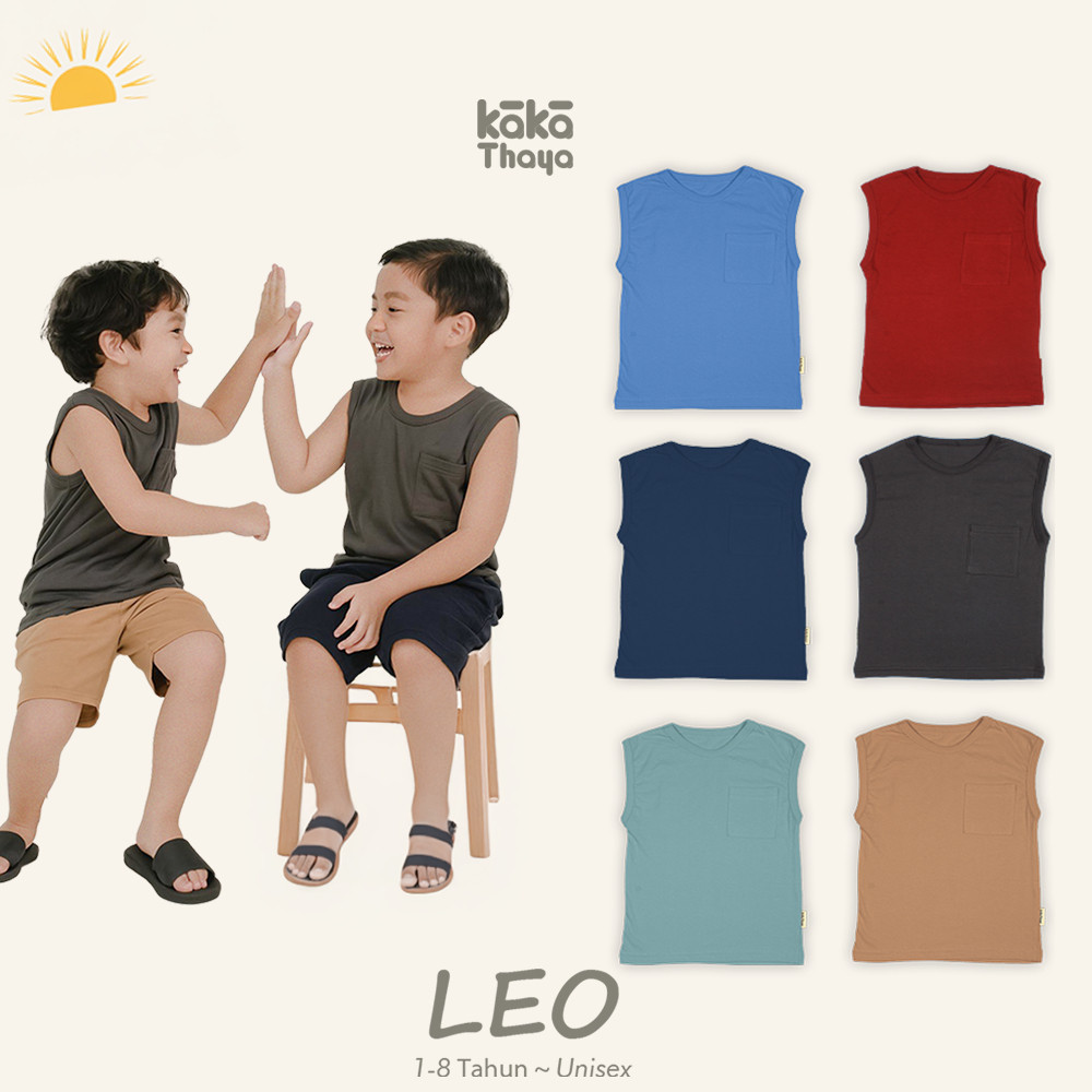 KAKATHAYA Leo - Kaos Dalam Anak Laki Laki Baju Singlet Anak Laki Laki Kaos Anak 1-8 Tahun