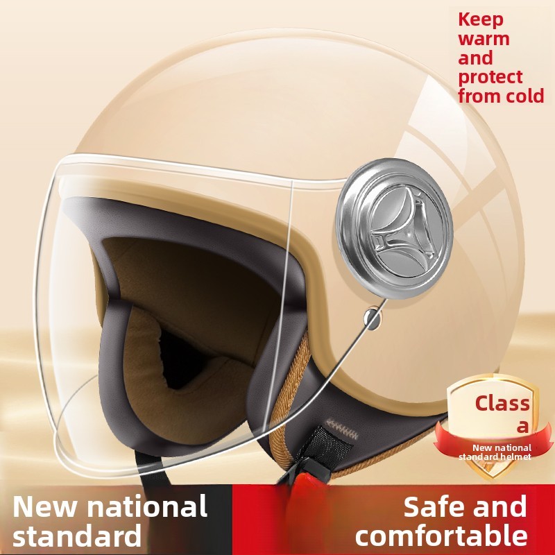 Four Season Universal Classic Retro Electric Bike Motorcycle Helmet Harley Helmet Scooter Men'S And 