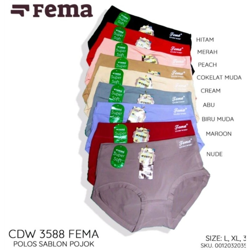 Celana Dalam Wanita FEMA 393/361/351/313/388/3588/3589/375  PREMIUM Original/CD WANITA  Halus Lembut