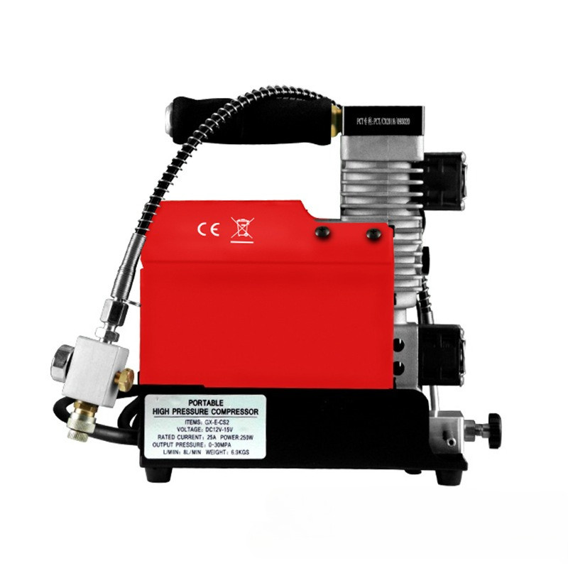 GX-CS2 30Mpa 300Bar 4500Psi 12V PCP Air Compressor 12V Portable High Pressure Pump for Diving Scuba 