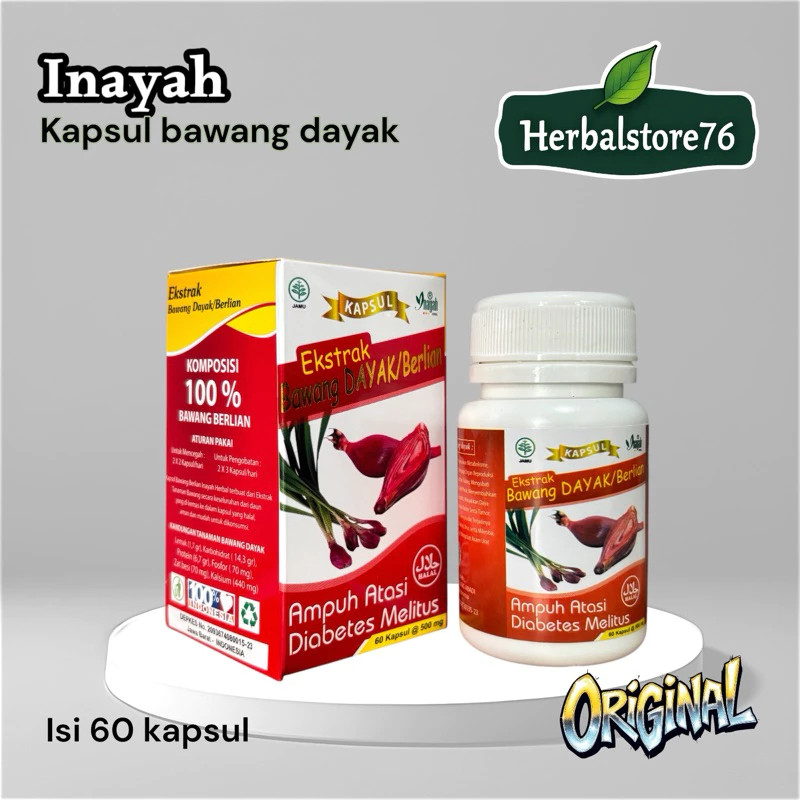 HERBAL DIABETES Kapsul Bawang Berlian/Bawang Dayak inayah MANJUR isi 60 kapsul ori(39)