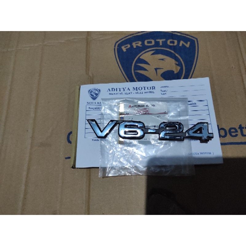 Trend Aksesoris~ BEST emblem logo merk V6-24 crome bagasi belakang galant hiu 1998-2005 MR300641