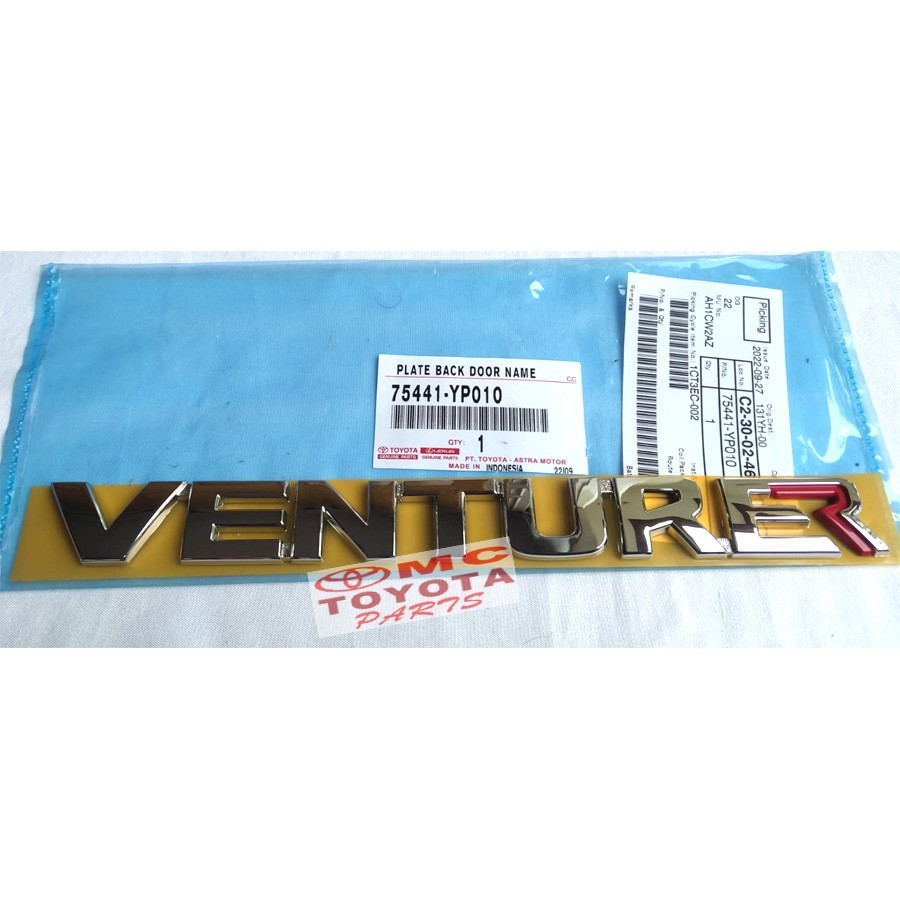 Trend Aksesoris~ BEST Emblem Logo VENTURER Original Innova Reborn 75441-YP010