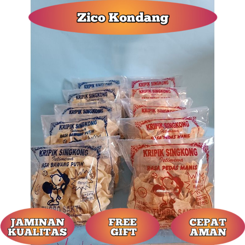Keripik Singkong 1BALL (Isi 10BKS) Khas Manding Sumenep Madura Cemilan/Snack/Makanan Ringan Rasa Baw