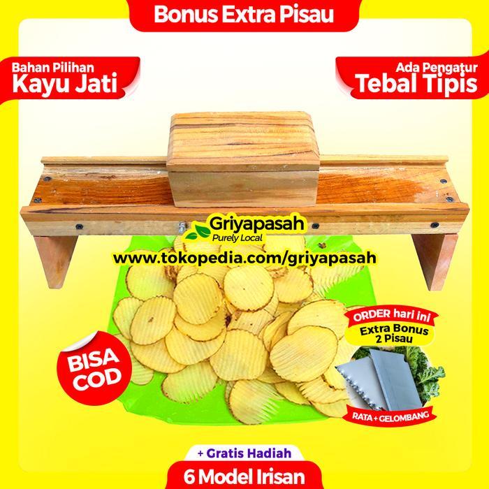 MUMPUNG PROMO ( UKURAN JUMBO ) PARUTAN KENTANG TIPIS CHITATO HOMEMADE BERGELOMBANG - KAYU JATI - PEN
