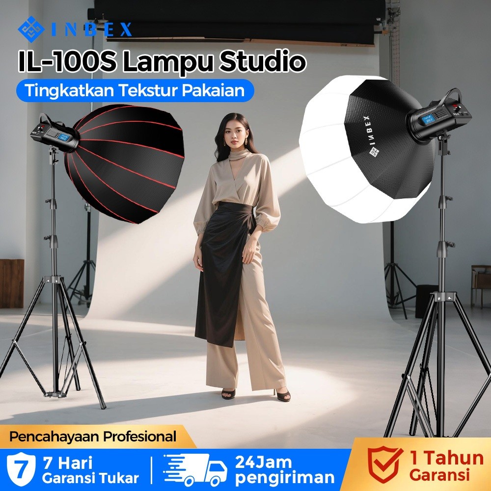 (Moliv) INBEX Lighting 100S Lampu  Live streaming Softbox Lighting LED Display CRI 90 lampu Live