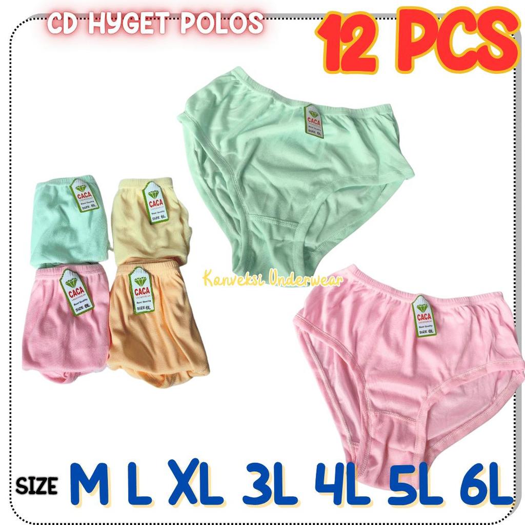 GROSIR 6 12 PCS CELANA DALAM WANITA CD JUMBO HYGET POLOS HARGA MURAH BARANG BAGUS