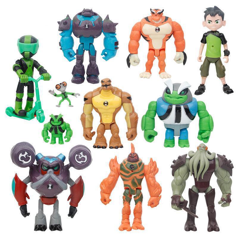 11 Pcs/Set Q Version 4-13cm Ben 10 Figure Ben Tennyson Ben Upgrade Rath Model Anime Doll Ornaments T