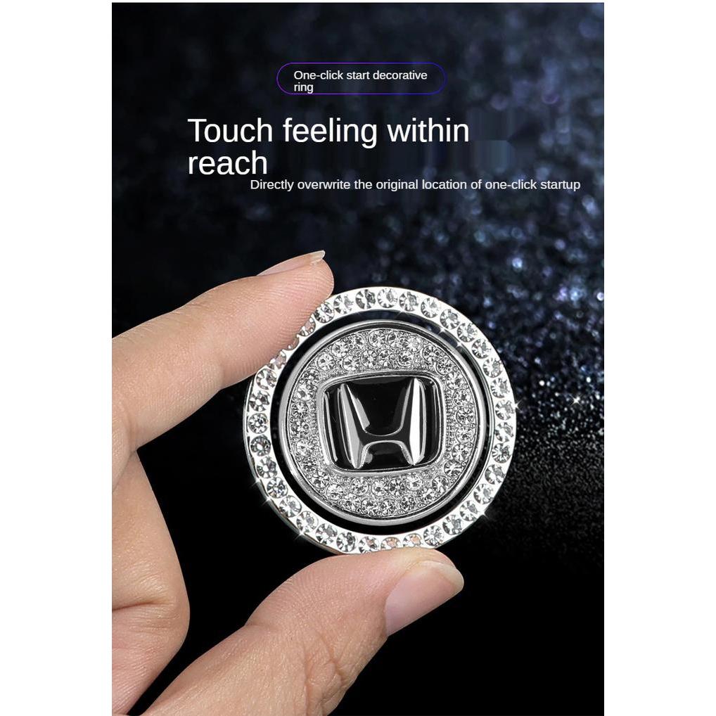 Tombol Start Stop /Push Start Engine 2 in 1 Diamond + mobil logo - honda