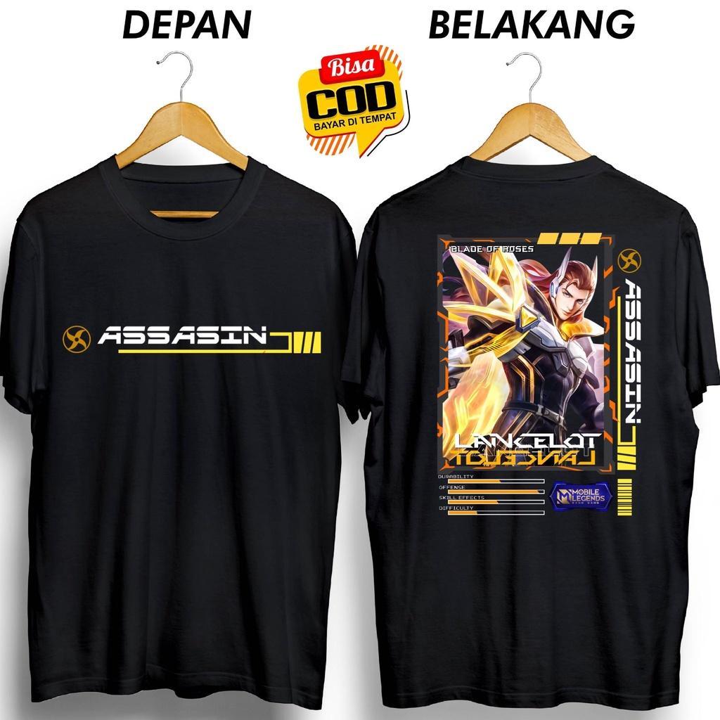 KAOS HERO ML LANCELOT ASSASIN KUNING BAJU DISTRO KEREN GL kaos distro murah