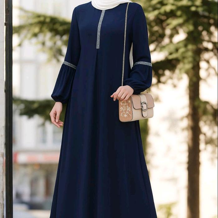 [[Promo]] Gamis Laura Dress Series 2025 Baju Muslimah Elegan Bahan Wolfis Adem Model Lengan Balon & 