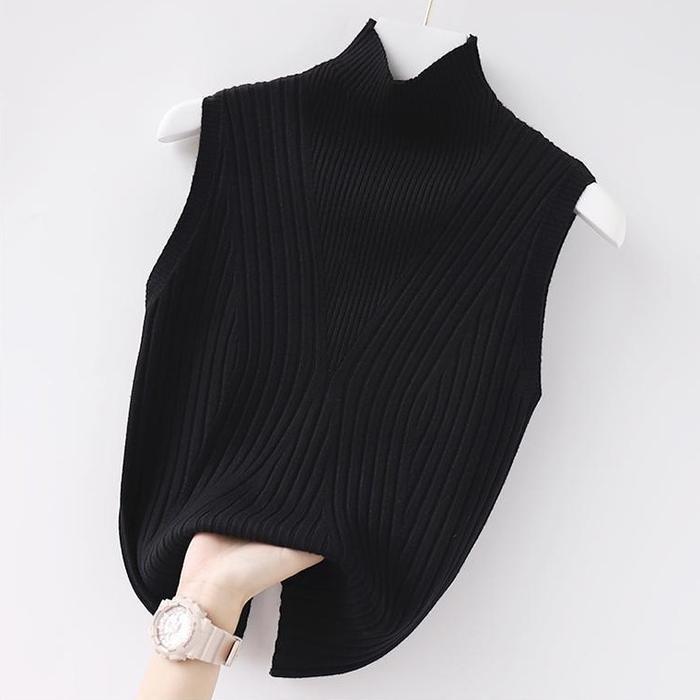 TERLARIS Inner Rajut Wanita Baju Dalaman Premium | Manset Knit Tanpa Lengan Model Garis Elegant (QBD