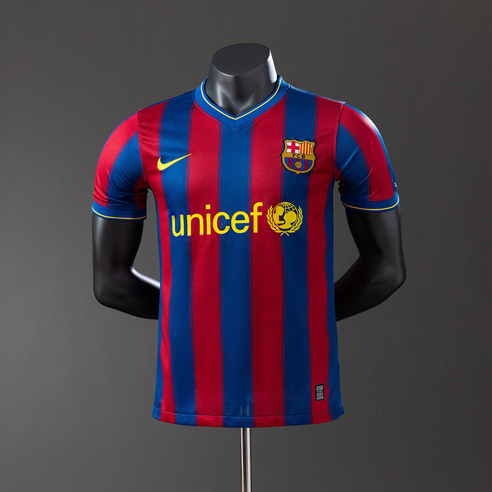 Jersey Barcelona 09/10 Home Player Version Retro T shirt pria