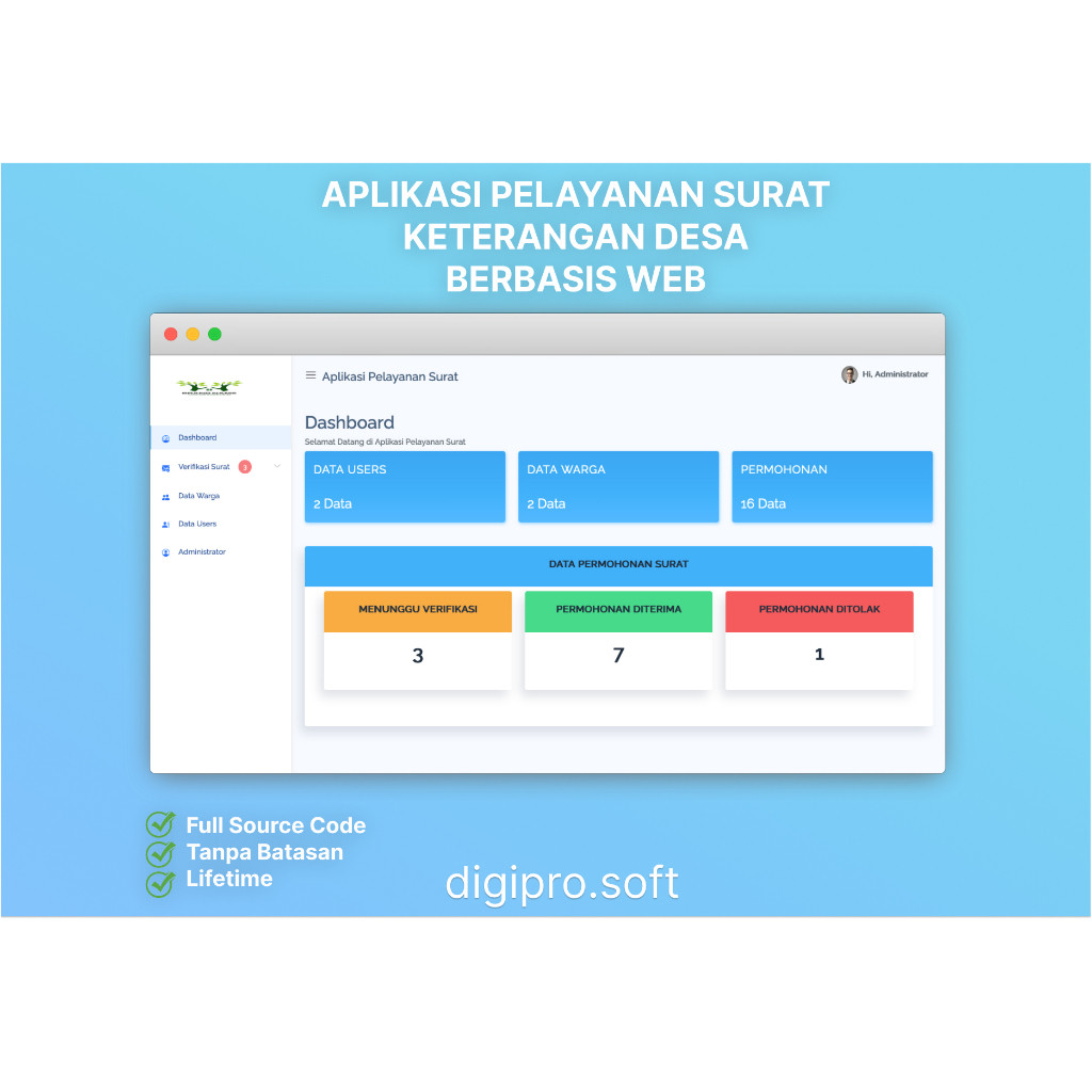 Aplikasi Pelayanan Surat Desa Berbasis Web (Gratis Bimbingan & Konsultasi)