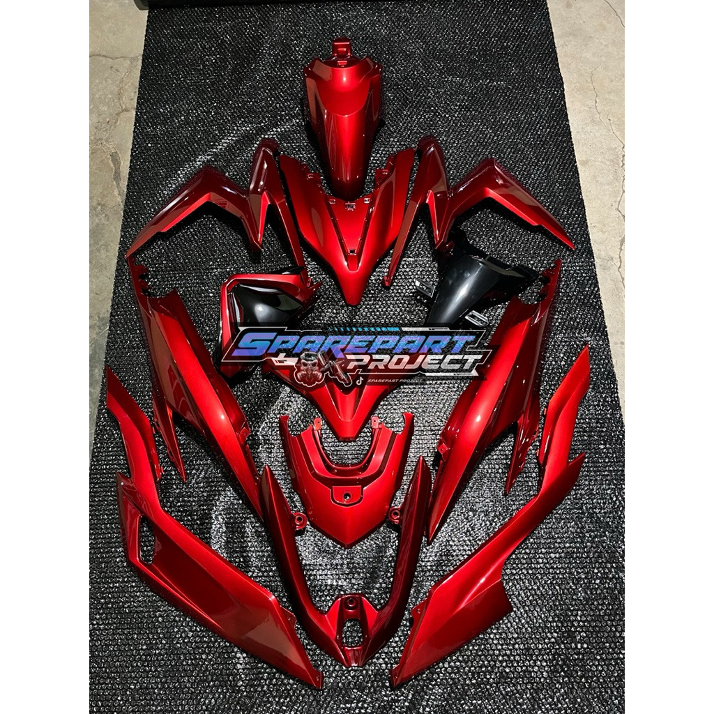 Cover Full Set Body Halus Honda Vario 125/150 New Warna Merah Mazda