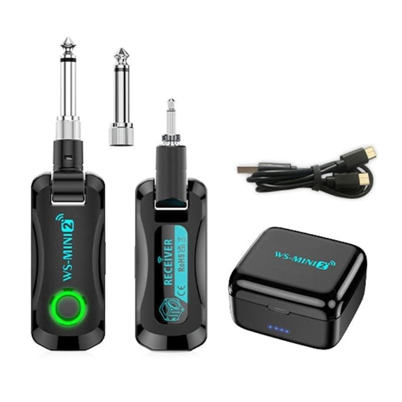 2.4GHz Wireless Guitar System Guitar Transmitter Receiver Rechargeable Battery Cordless Digital Guit