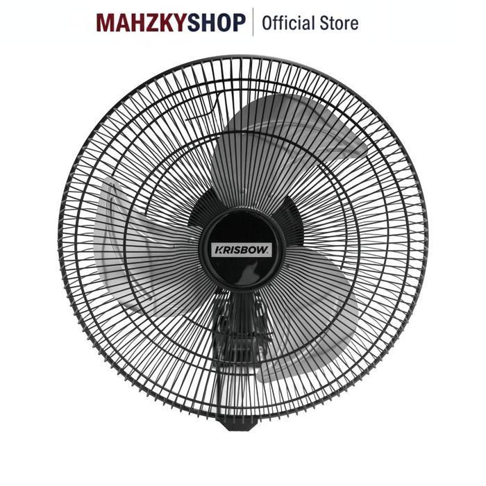 Krisbow 16 inci Kipas Angin Dinding - Hitam Wall Fan Penyejuk Ruangan Kipas Baling Baling