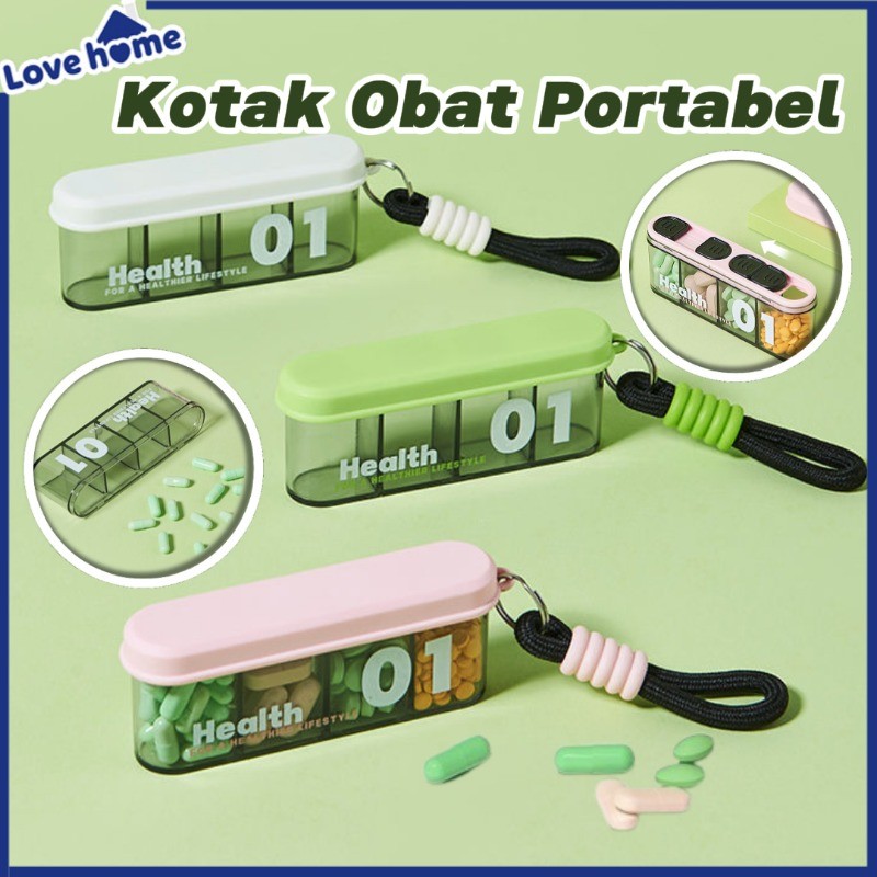 Kotak Obat Mini 4 Sekat/Kotak Obat Portabel/Kotak P3K Dan Kotak Penyimpanan Serbaguna/Kotak Obat Har