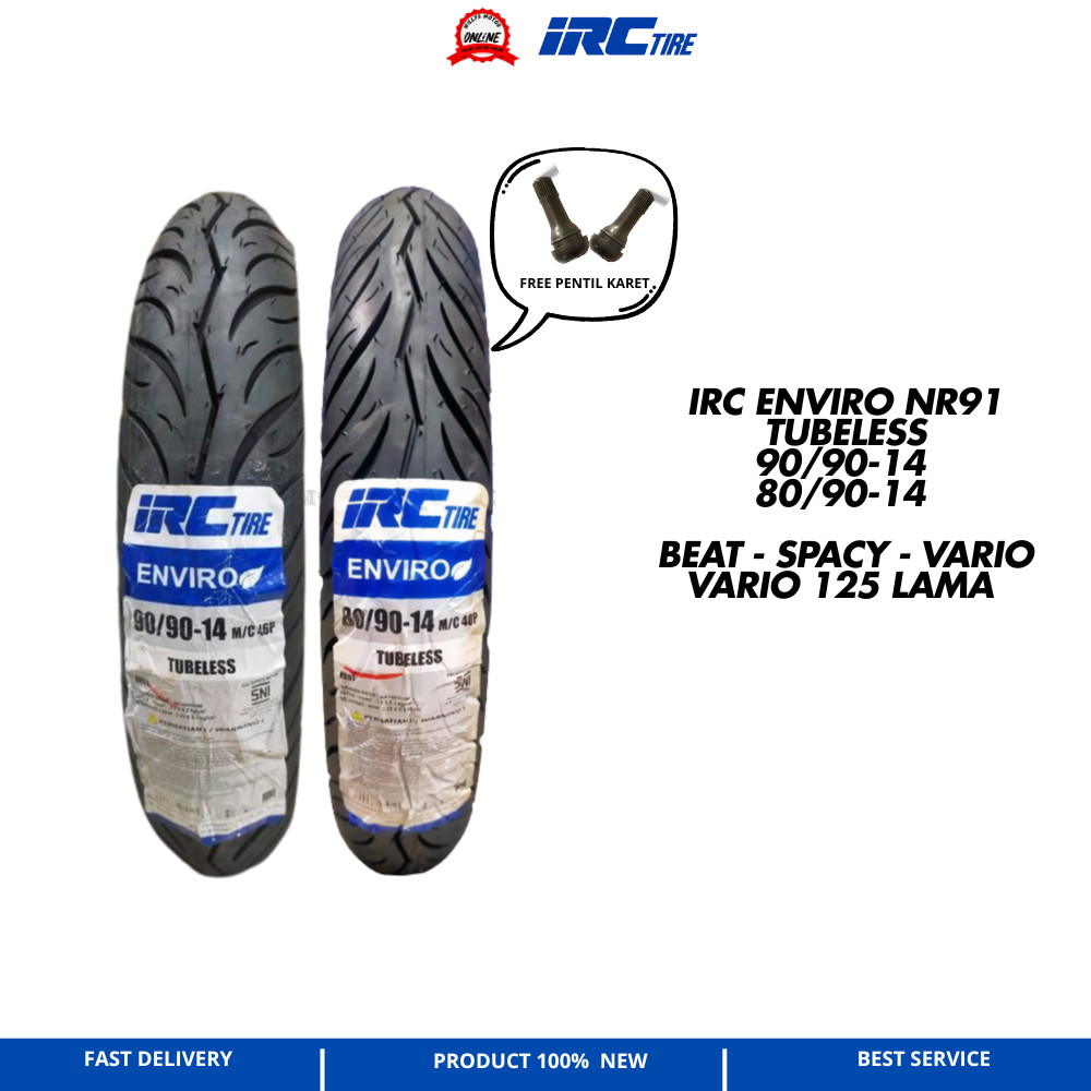 PAKET BAN BEAT VARIO SPACY FI TUBELESS IRC FDR 80/90-14 90/90-14 Ban beat vario depan belakang irc f