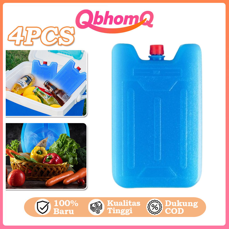 QbhomQ 4PCS Blue Ice Pack Kotak Pengganti Dry Ice Ice Pack Kotak IcePack Kotak Mini Reusable Penggan